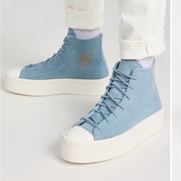 Converse Women's High-Top Sneakers - Blue suede - Picture 5 of 5